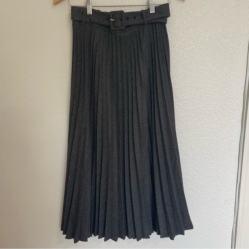 Gorgeous nwot Zara Dark Gray pleated midi skirt, Size Small, perfect Condition